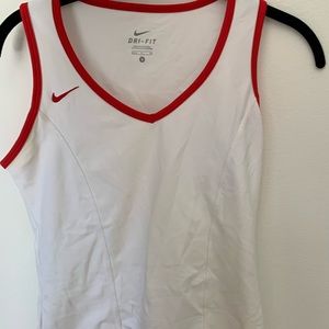 Nike Vintage White and Red Tennis Tank Top